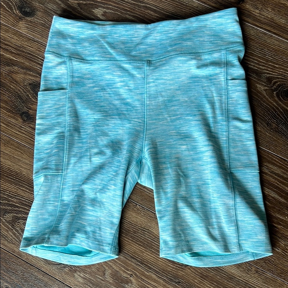 J. Crew Blue Bike Shorts High Waist Moisture-Wicking